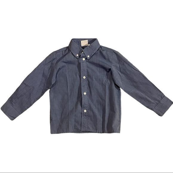 Good Lad‎ Boys Button Up Shirt Collared Long Sleeve Blue Size 5 - Picture 1 of 3